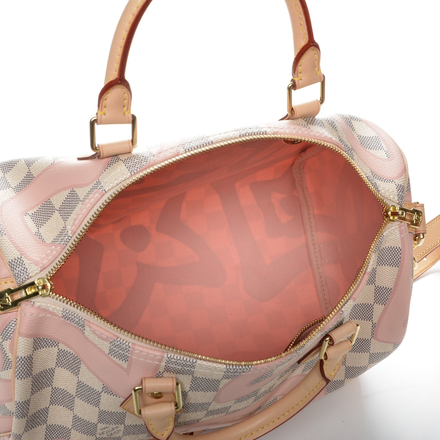 Damier Azur Tahitienne Speedy Bandouliere 30 Rose Ballerine