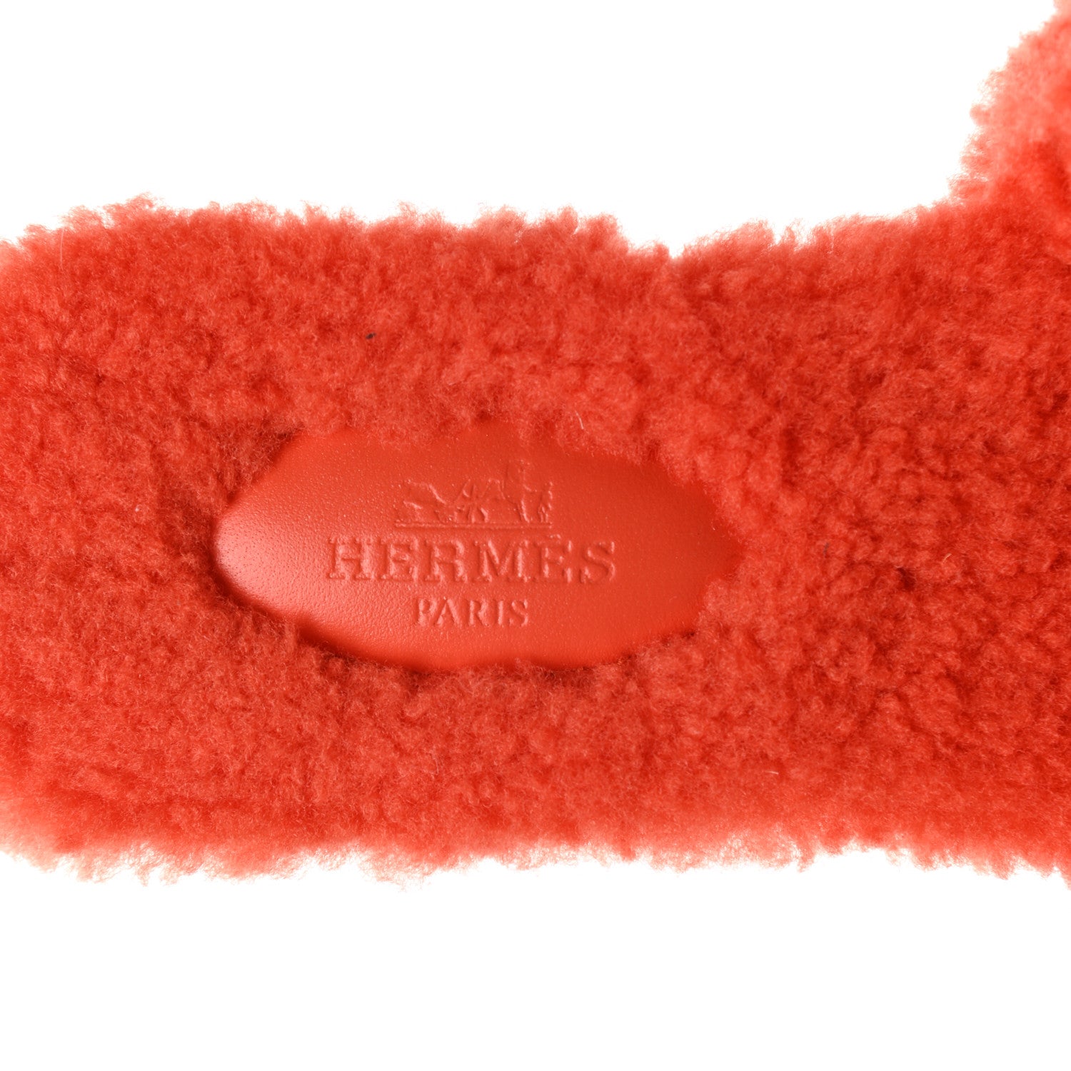 Hermes Woolskin Oran Sandals 37 Orange 7 of 7