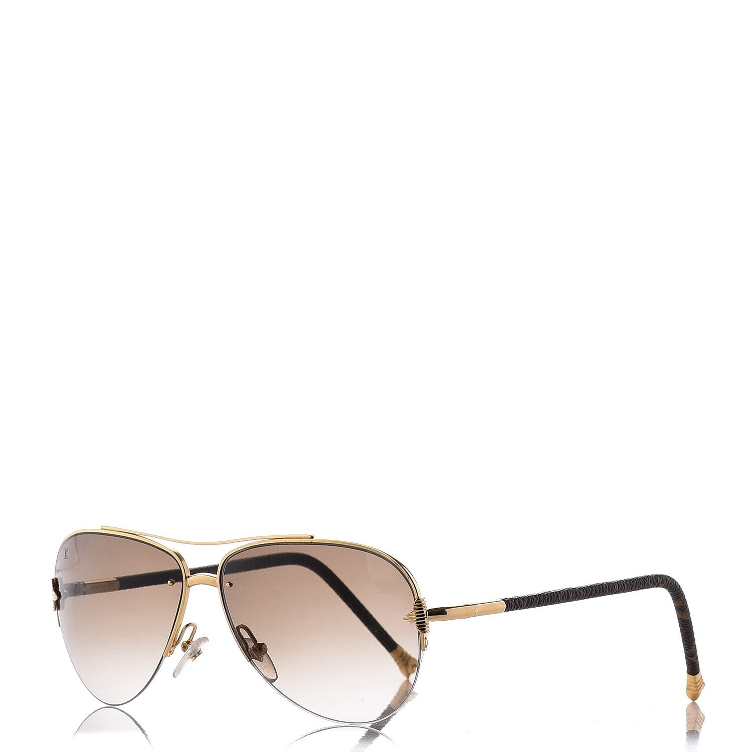 Louis Vuitton Monogram Petite Viola Pilote Aviator Sunglasses Z0571U Brown 1 of 7