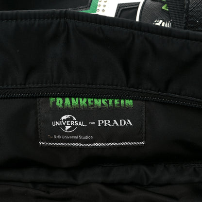 Prada X UNIVERSAL STUDIOS Tessuto Nylon Montagna Frankenstein Heart Tote Black 7 of 12