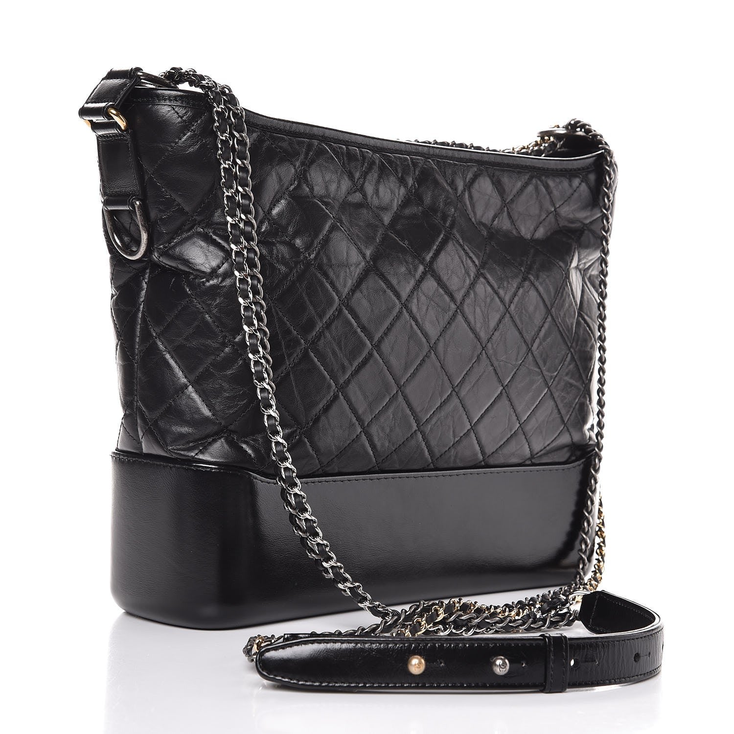 Chanel Aged Calfskin Quilted Large Gabrielle Hobo Black 5 of 10