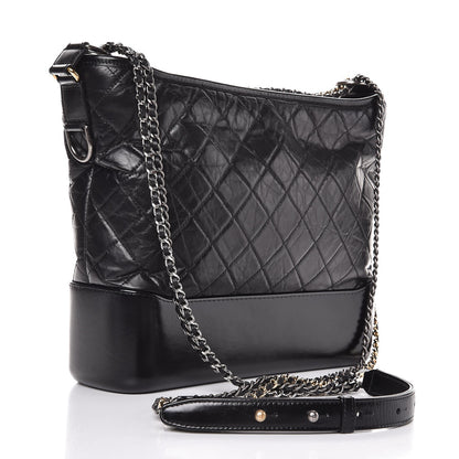 Chanel Aged Calfskin Quilted Large Gabrielle Hobo Black 5 of 10