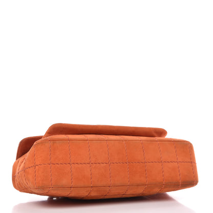 Chanel Suede Square Quilted Flap Orange 4 of 11