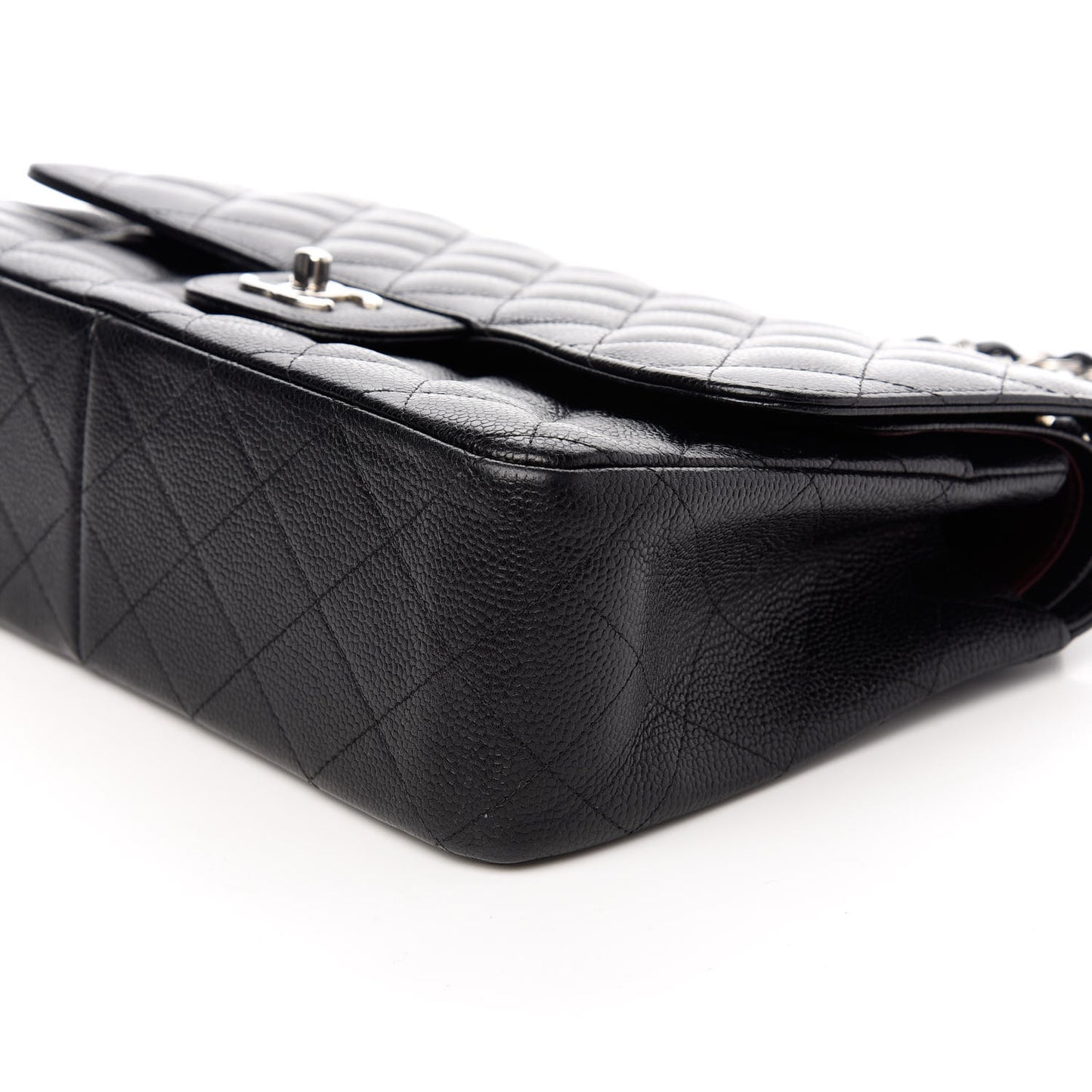 Caviar Quilted Jumbo Double Flap Black