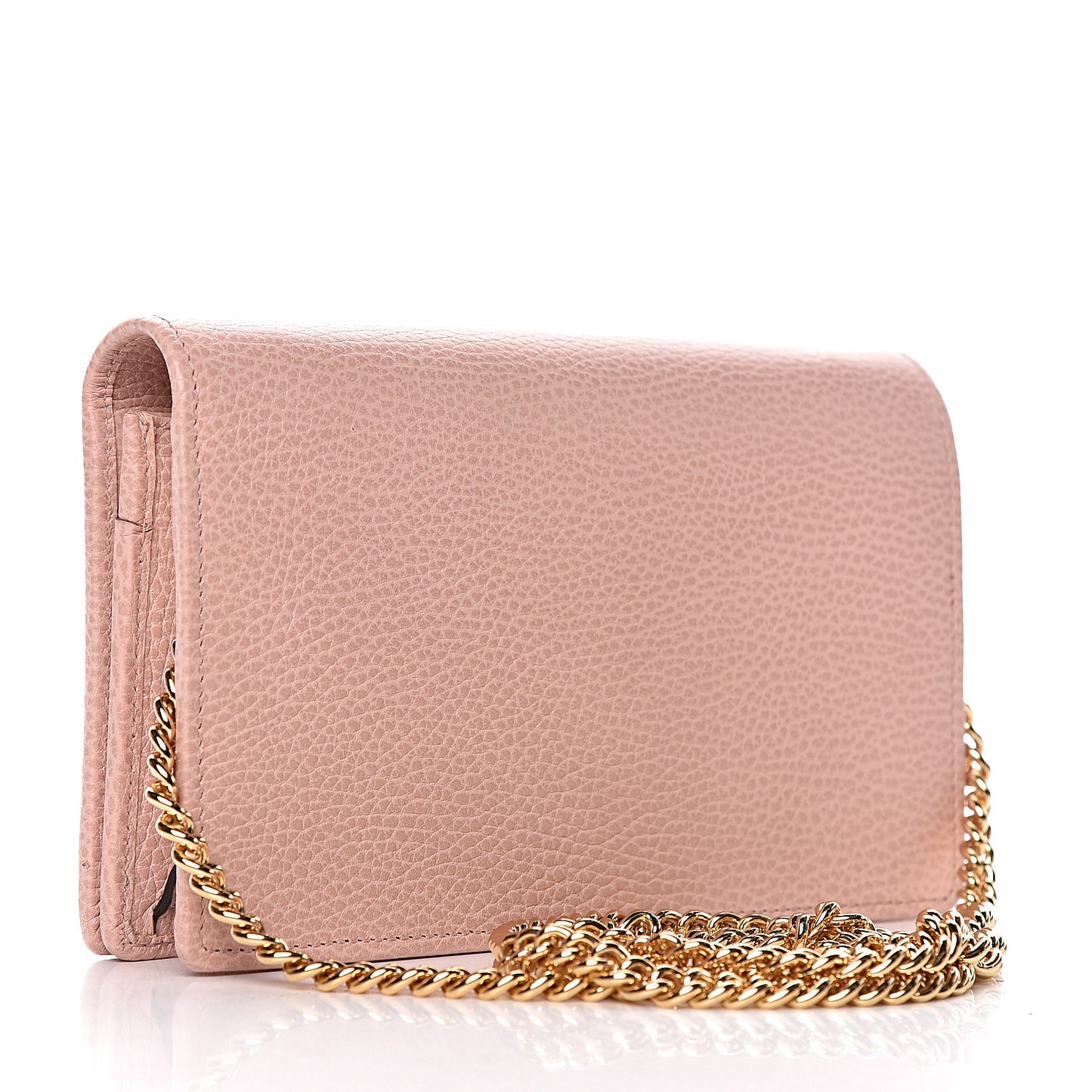 Dollar Calfskin Mini GG Marmont Chain Wallet Perfect Pink