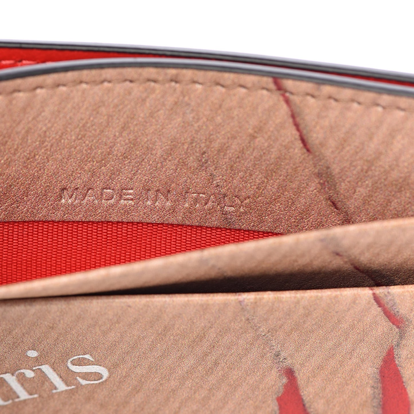 Calfskin Kios Kraft Print Card Holder Kraft