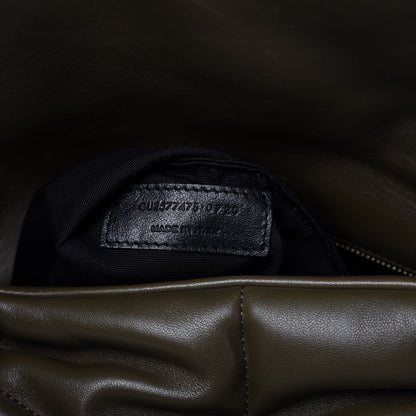 Saint Laurent Lambskin Quilted Medium Loulou Puffer Monogram Chain Satchel Seaweed 10 of 11
