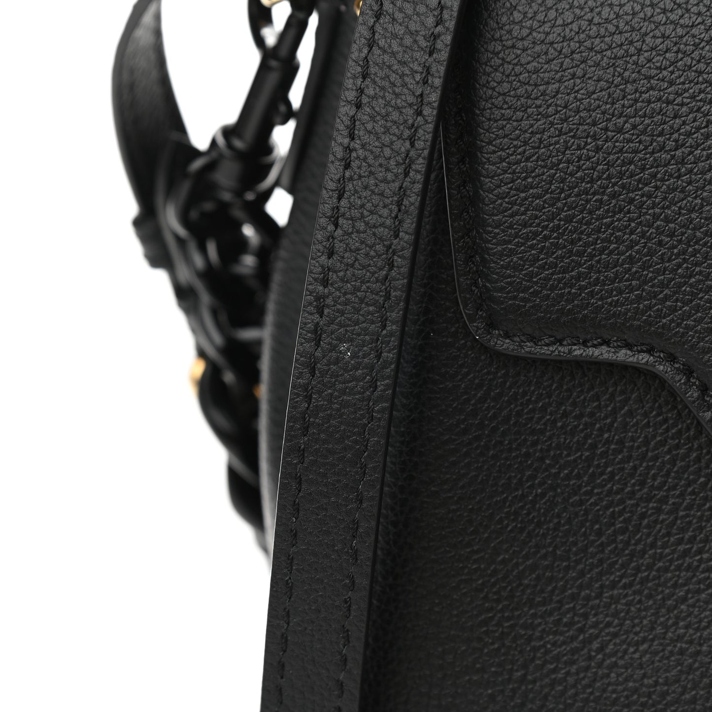 Grained Calfskin Small La Medusa Top Handle Bag Black Lilac