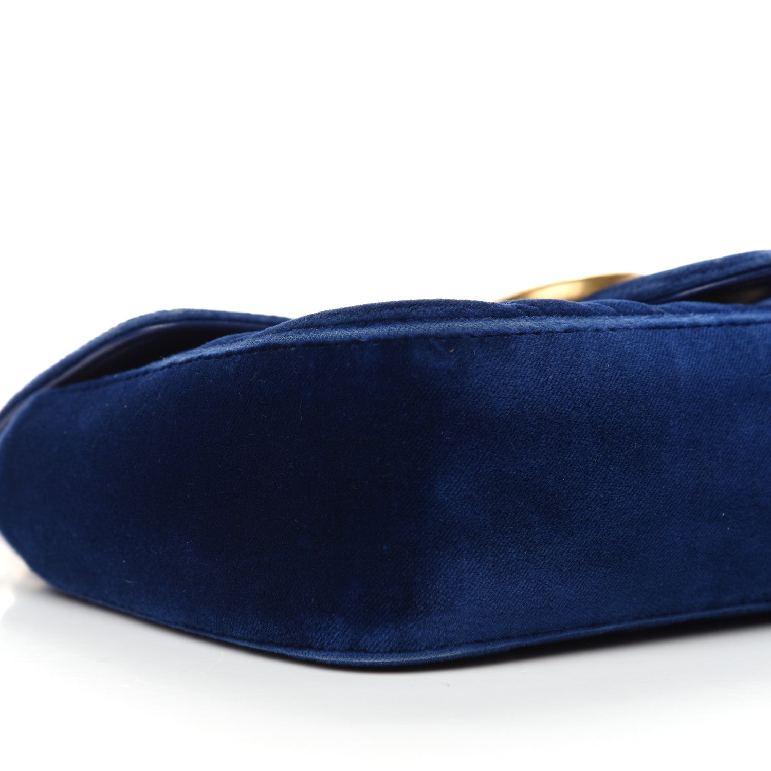 Gucci Velvet Matelasse Mini GG Marmont Shoulder Bag Cobalt Blue 9 of 10