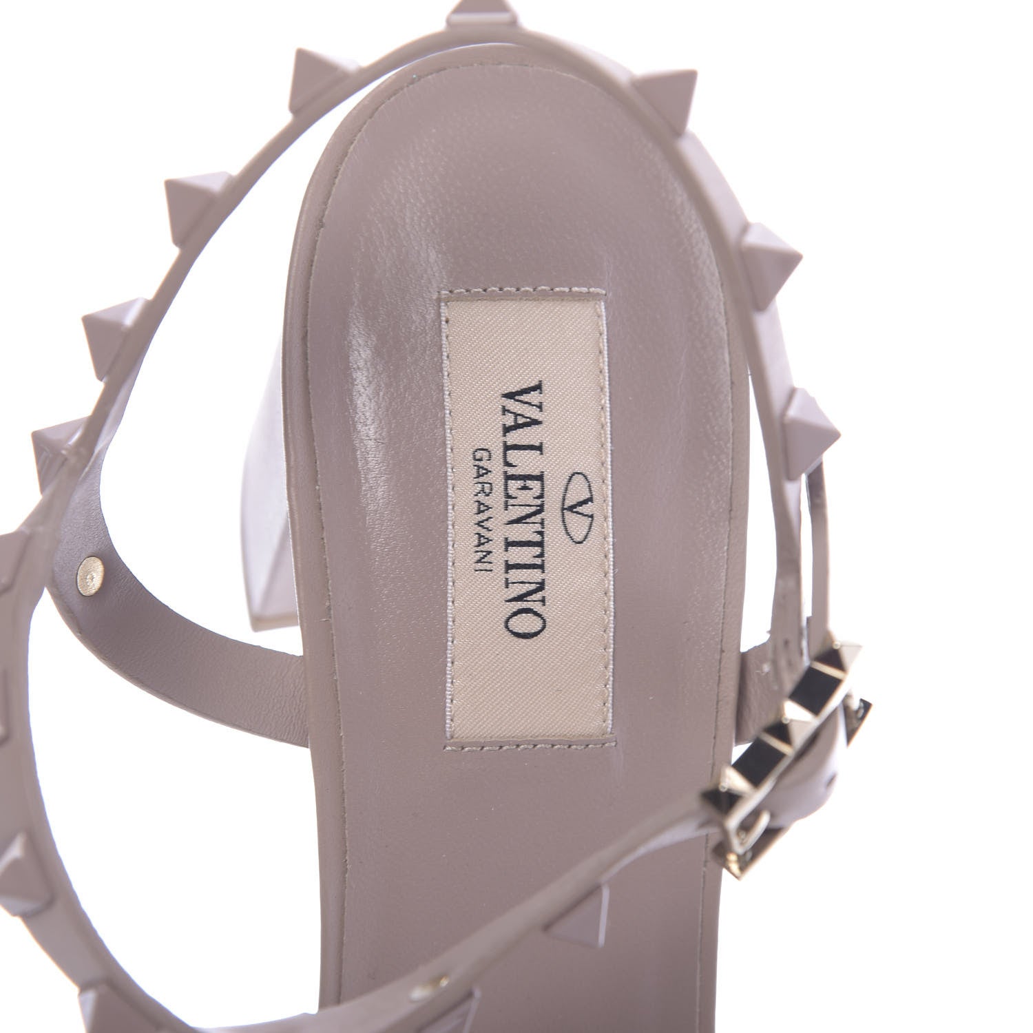 Valentino Garavani Calfskin Rockstud 60mm City Sandals 39.5 Poudre 6 of 10