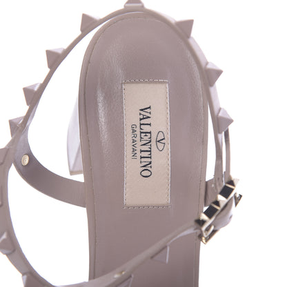 Valentino Garavani Calfskin Rockstud 60mm City Sandals 39.5 Poudre 6 of 10