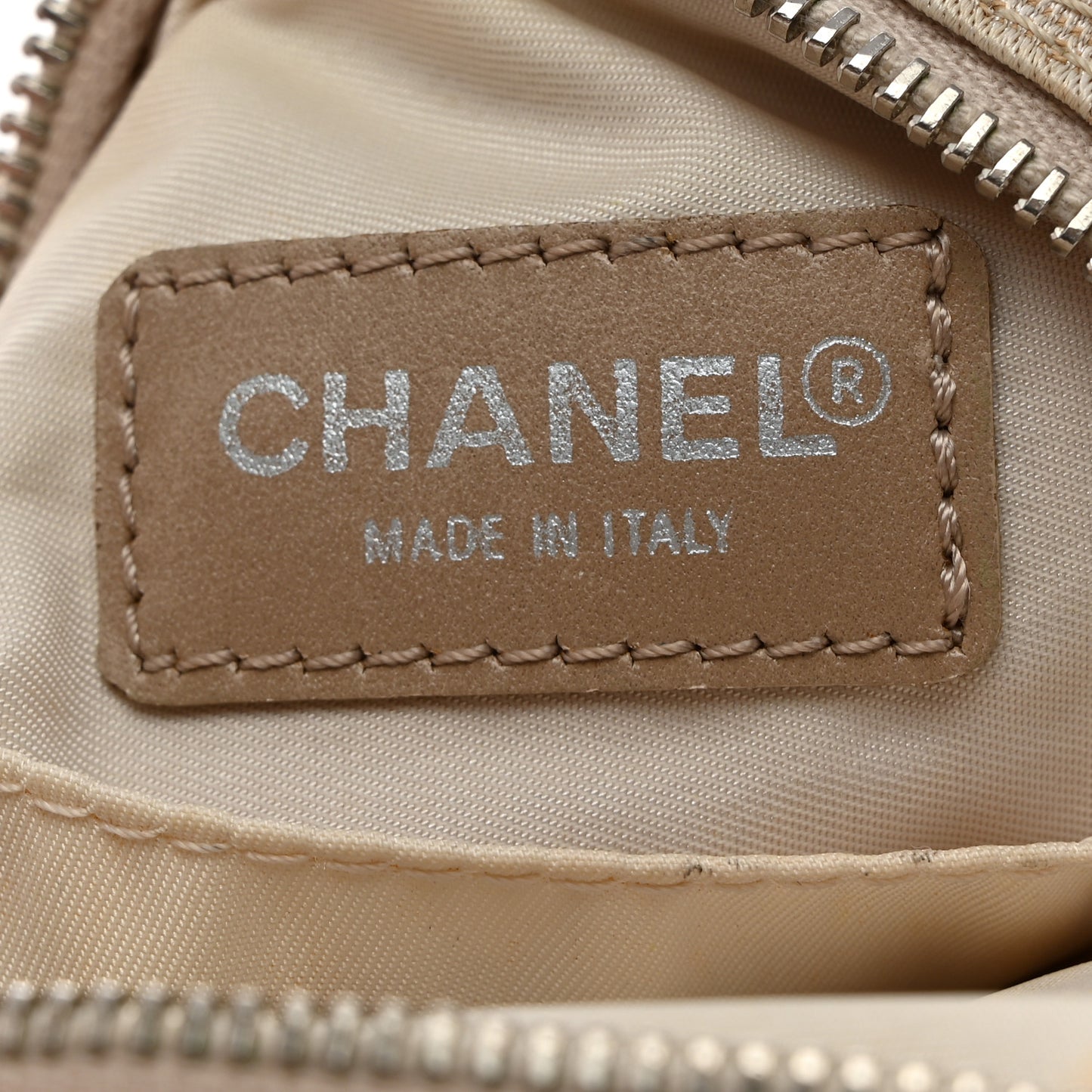 Nylon Travel Wristlet Beige