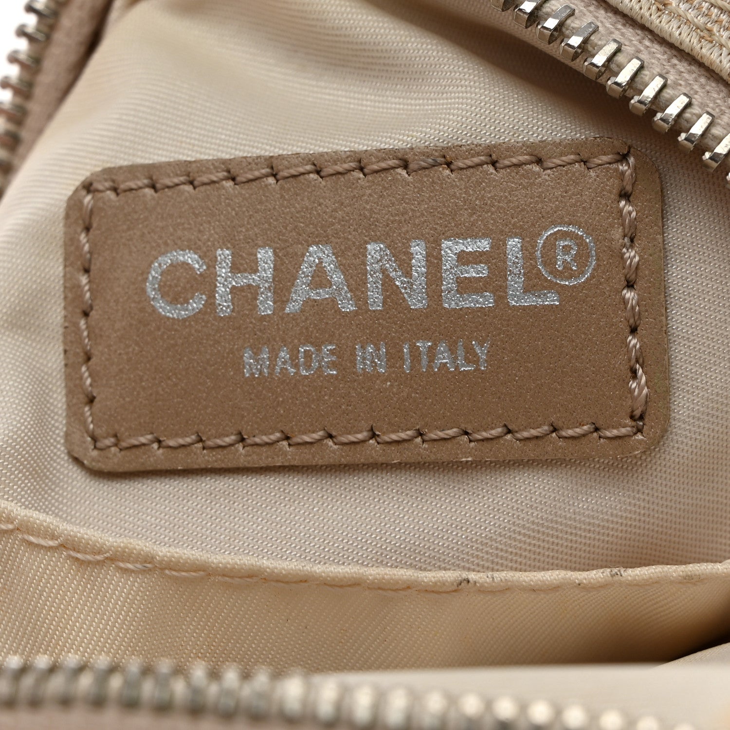 Chanel Nylon Travel Wristlet Beige 6 of 8