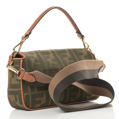 Fendi Canvas Vitello King FF Embroidered Baguette Amazzonia Cuoio 3 of 10