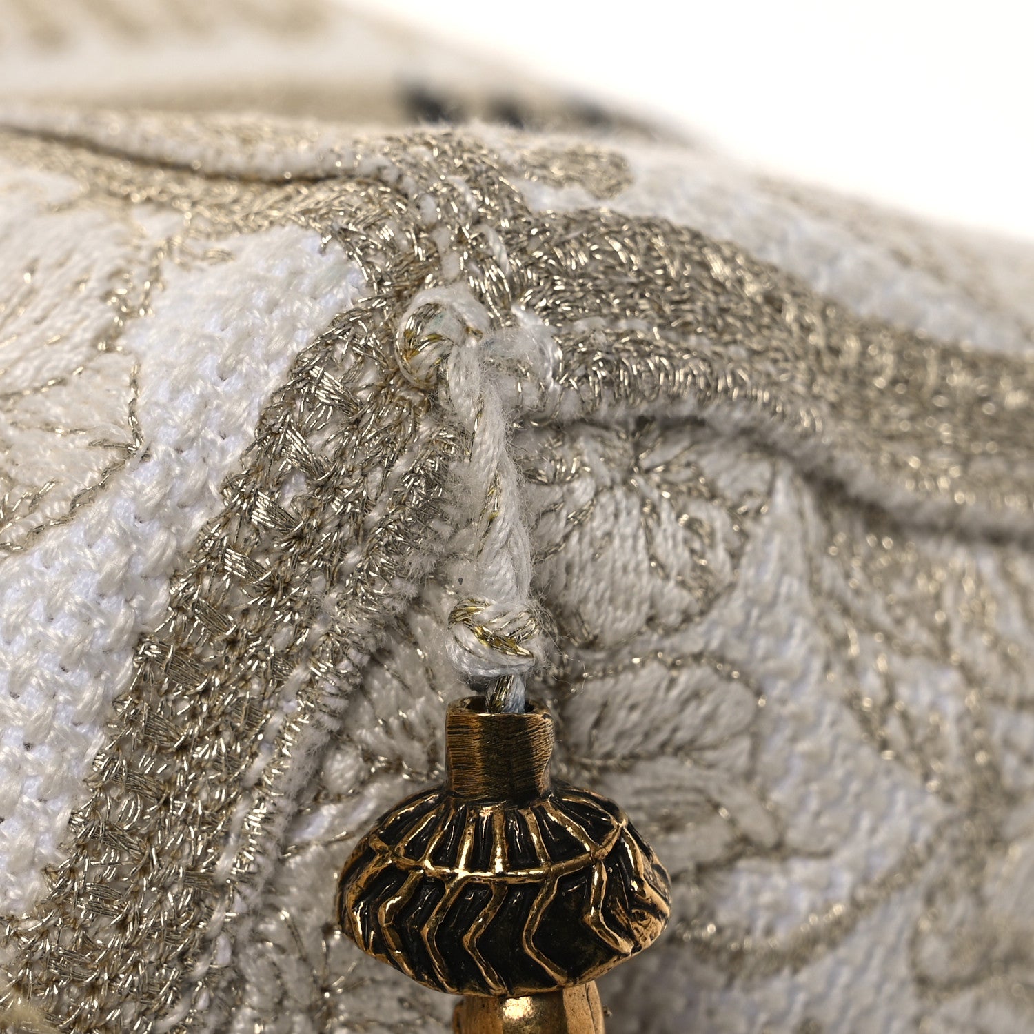 Christian Dior Canvas Embroidered Reve d'Infini Small D-Bubble Bucket Bag Gold 13 of 14