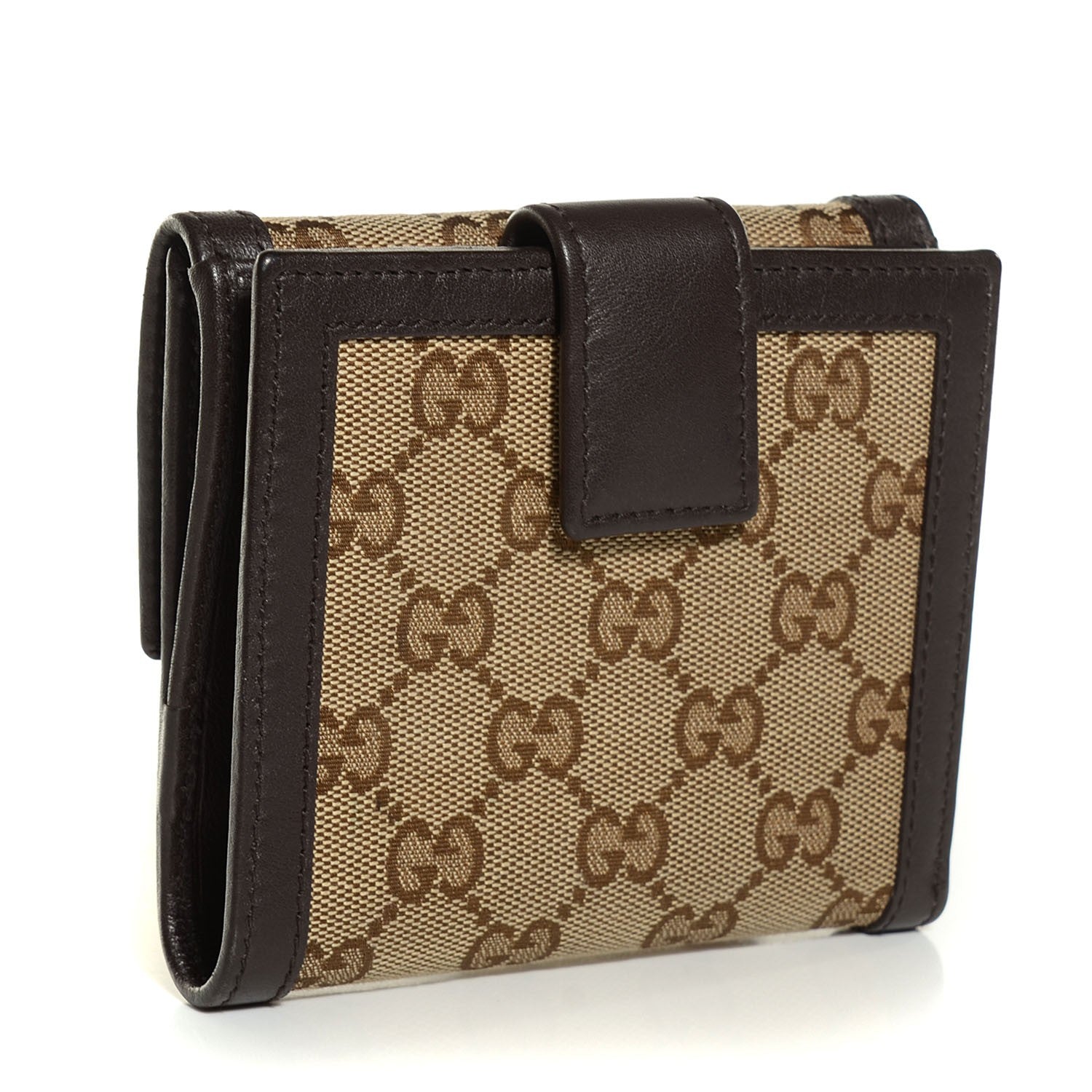 Gucci Monogram Margaux Calfskin Sukey French Flap Wallet Beige Ebony Cocoa 3 of 8