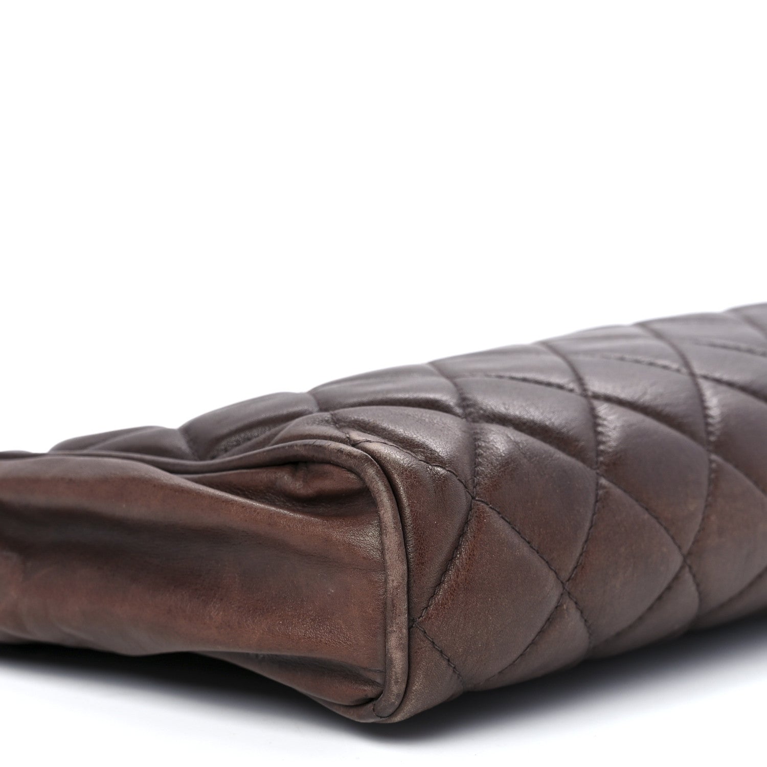 Chanel Lambskin Quilted Cosmetic Case Brown 11 of 12