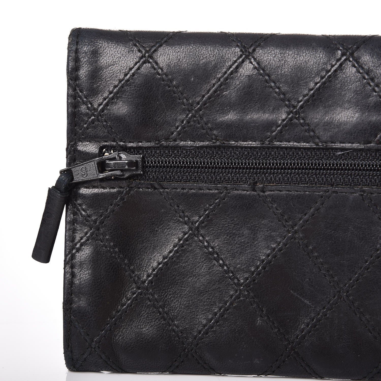 Chanel Lambskin Diamond Stitched Envelope Long Flap Wallet Black 9 of 13