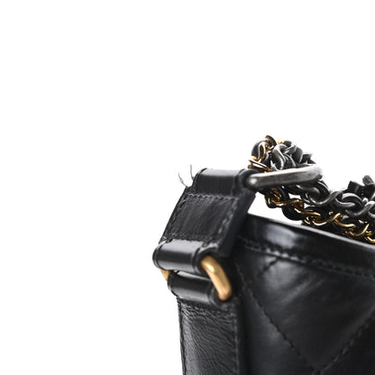Chanel Aged Calfskin Quilted Small Gabrielle Hobo Black 14 of 15