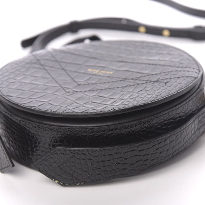 Givenchy Calfskin Crocodile Embossed Eden Round Black 9 of 9