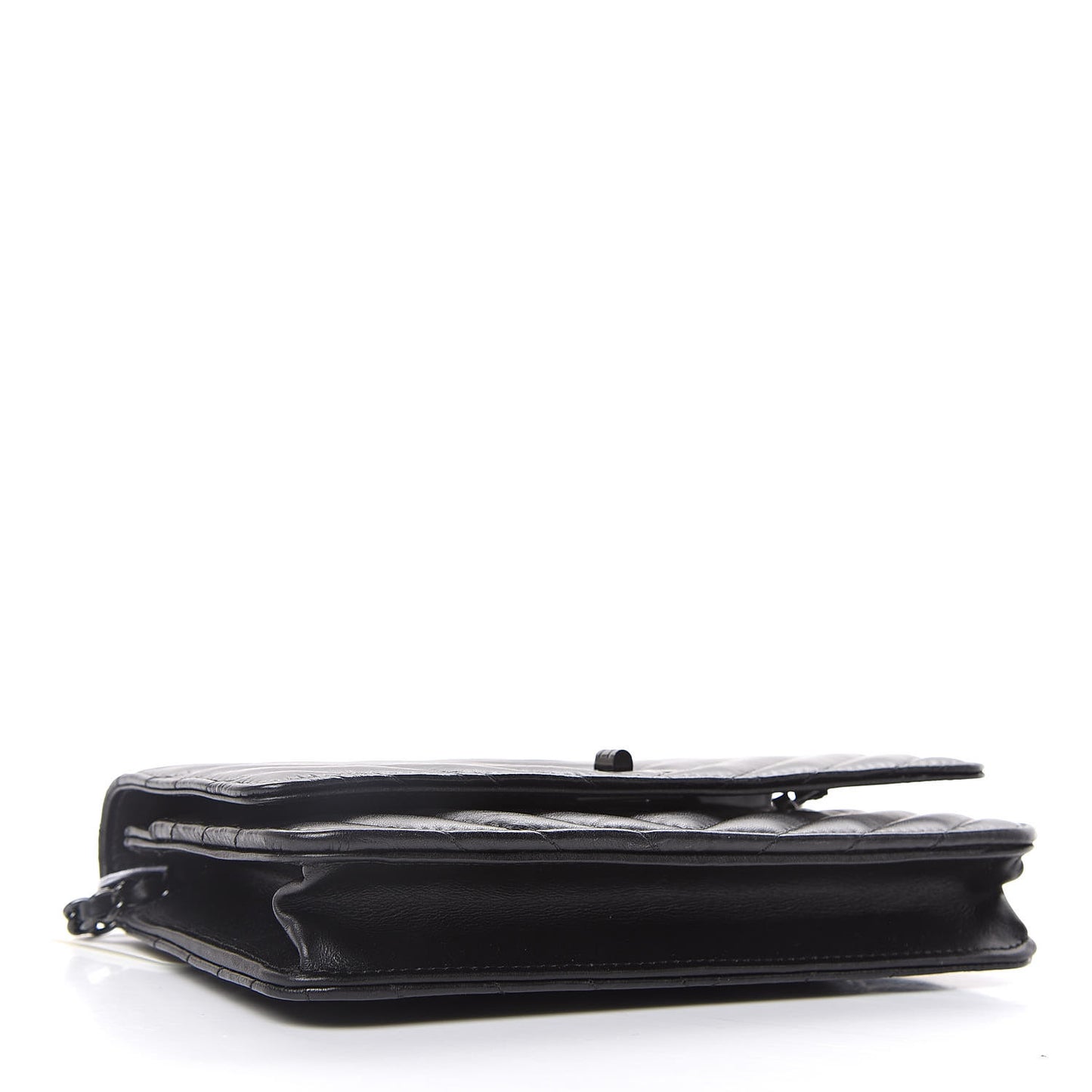 Aged Calfskin Chevron Quilted Reissue Wallet On Chain WOC So Black