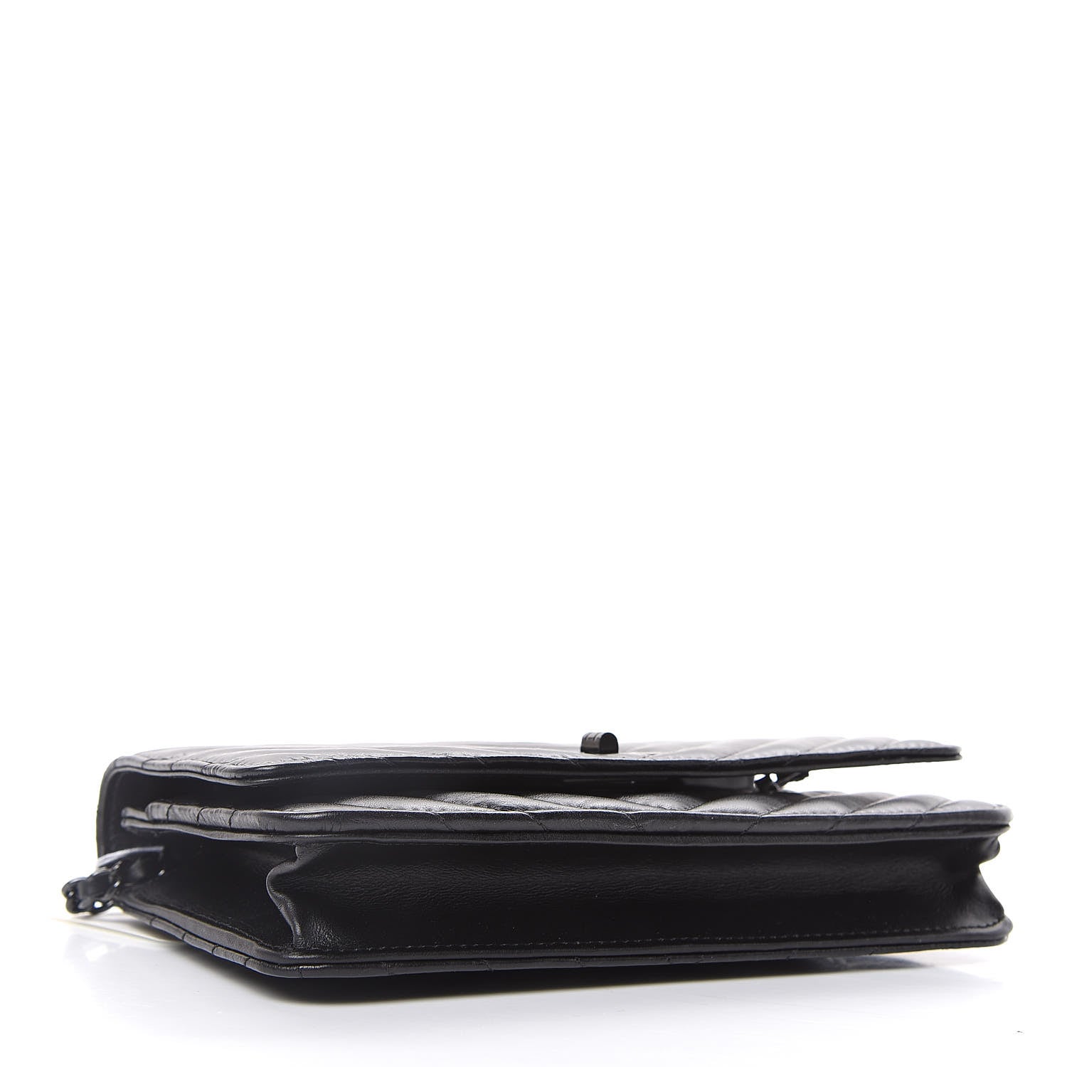 Chanel Aged Calfskin Chevron Quilted Reissue Wallet On Chain WOC So Black 4 of 12