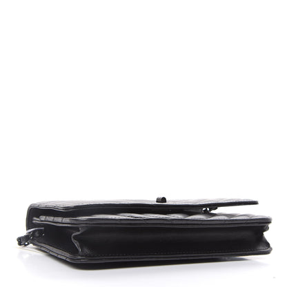 Chanel Aged Calfskin Chevron Quilted Reissue Wallet On Chain WOC So Black 4 of 12