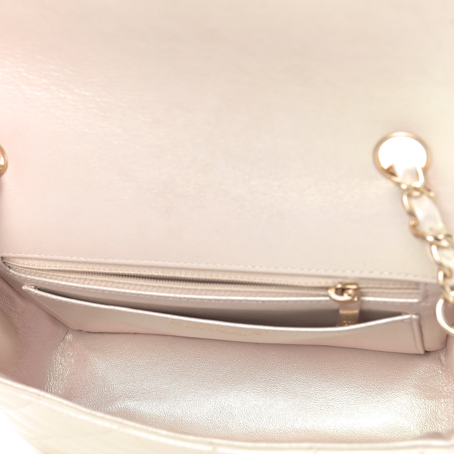 Chanel Iridescent Lambskin Quilted Mini Rectangular Flap Ivory 5 of 9