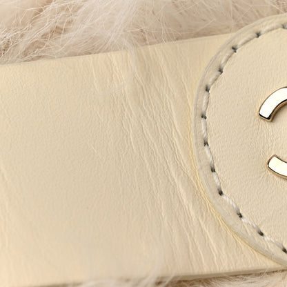 Chanel Shearling Sheepskin High Boots 35.5 Ivory Black 11 of 15