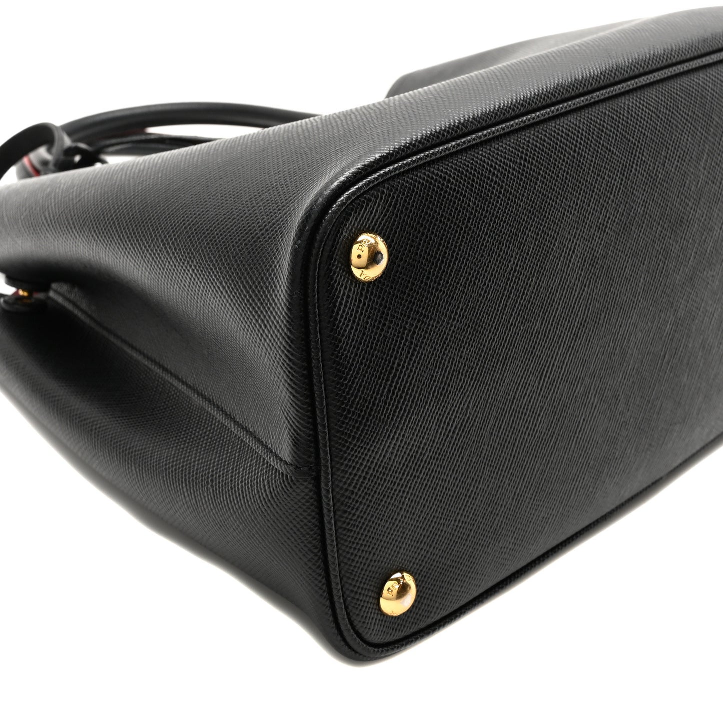 Saffiano Cuir Medium Double Bag Black Fuoco