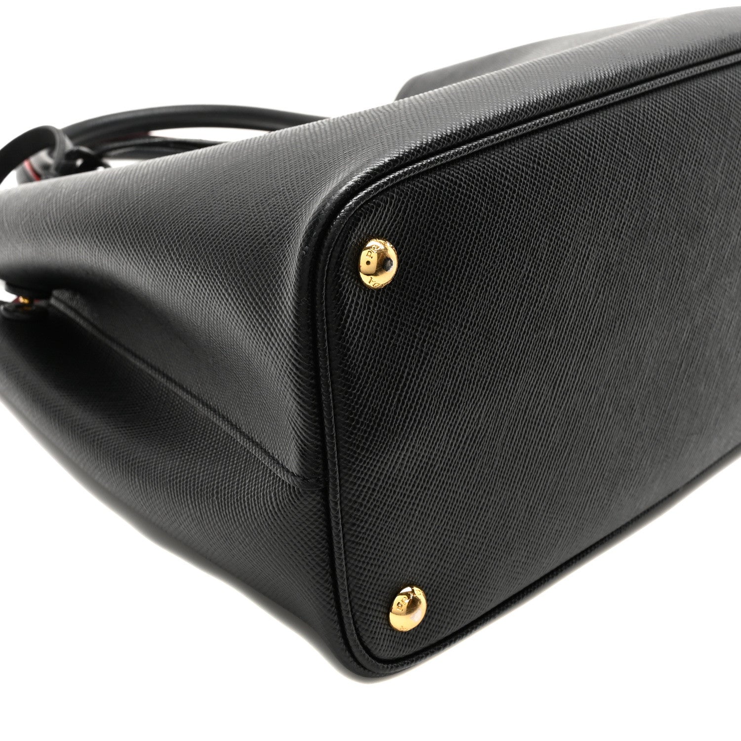 Prada Saffiano Cuir Medium Double Bag Black Fuoco 8 of 9