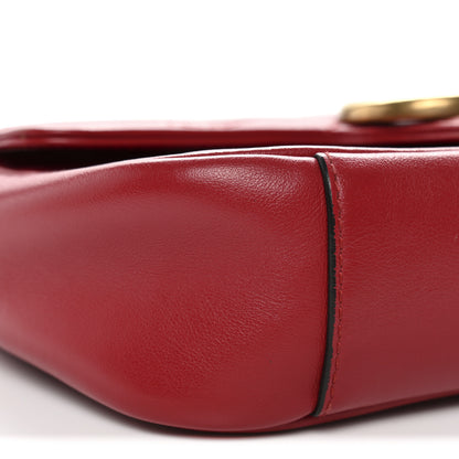 Gucci Calfskin Matelasse Mini GG Marmont Shoulder Bag Hibiscus Red 10 of 11