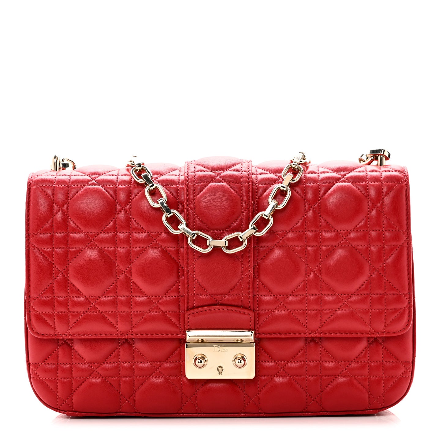Lambskin Cannage Medium Miss Dior Flap Red