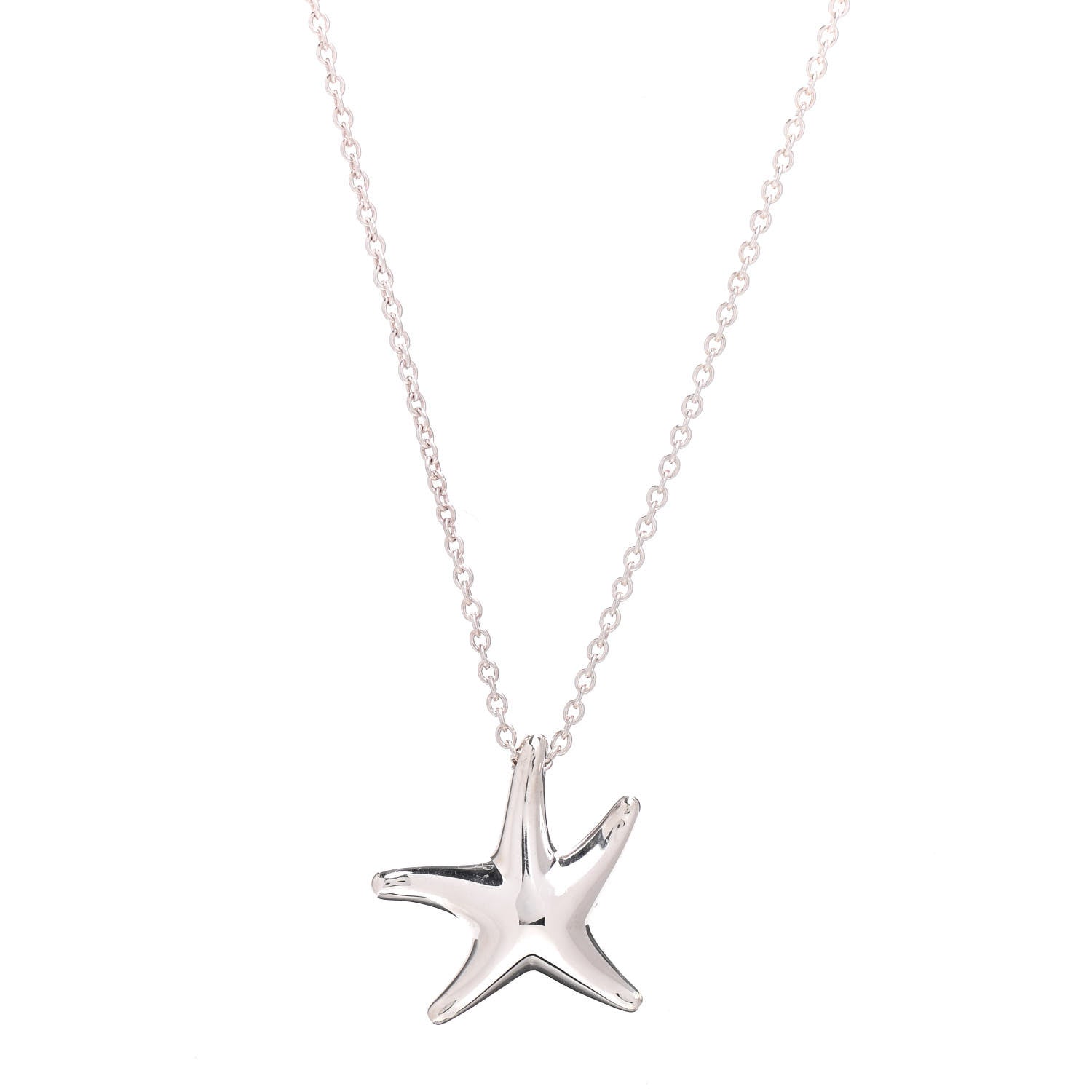 Tiffany Sterling Silver 15mm Elsa Peretti Starfish Pendant Necklace 3 of 5