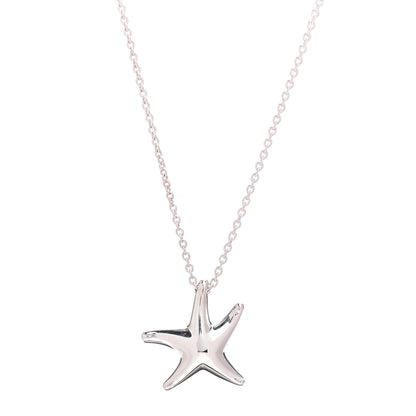 Tiffany Sterling Silver 15mm Elsa Peretti Starfish Pendant Necklace 3 of 5