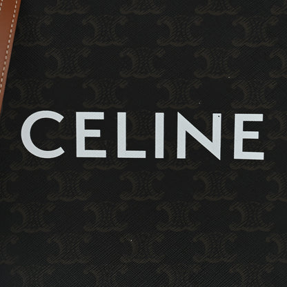 Celine Triomphe Canvas Calfskin Mini Vertical Cabas Tan 6 of 9