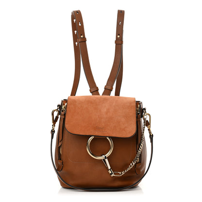 Chloe Suede Calfskin Medium Faye Backpack Tan 1 of 13