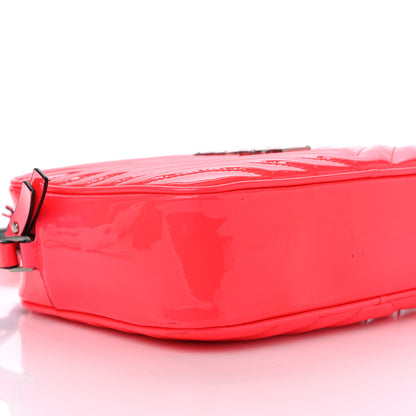 Saint Laurent Patent Calfskin Matelasse Monogram Lou Camera Bag Neon Pink 9 of 11