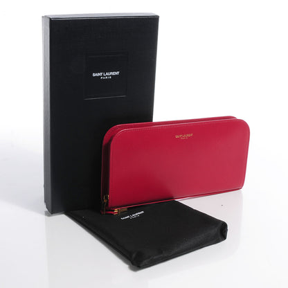 Saint Laurent Calfskin Zip Continental Wallet Rouge Orient 5 of 10