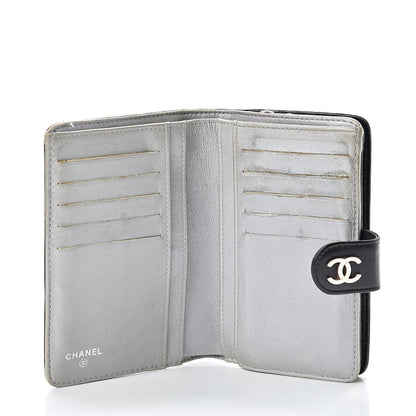 Chanel Lambskin Camellia Embossed Zipped Pocket Wallet Black 5 of 19