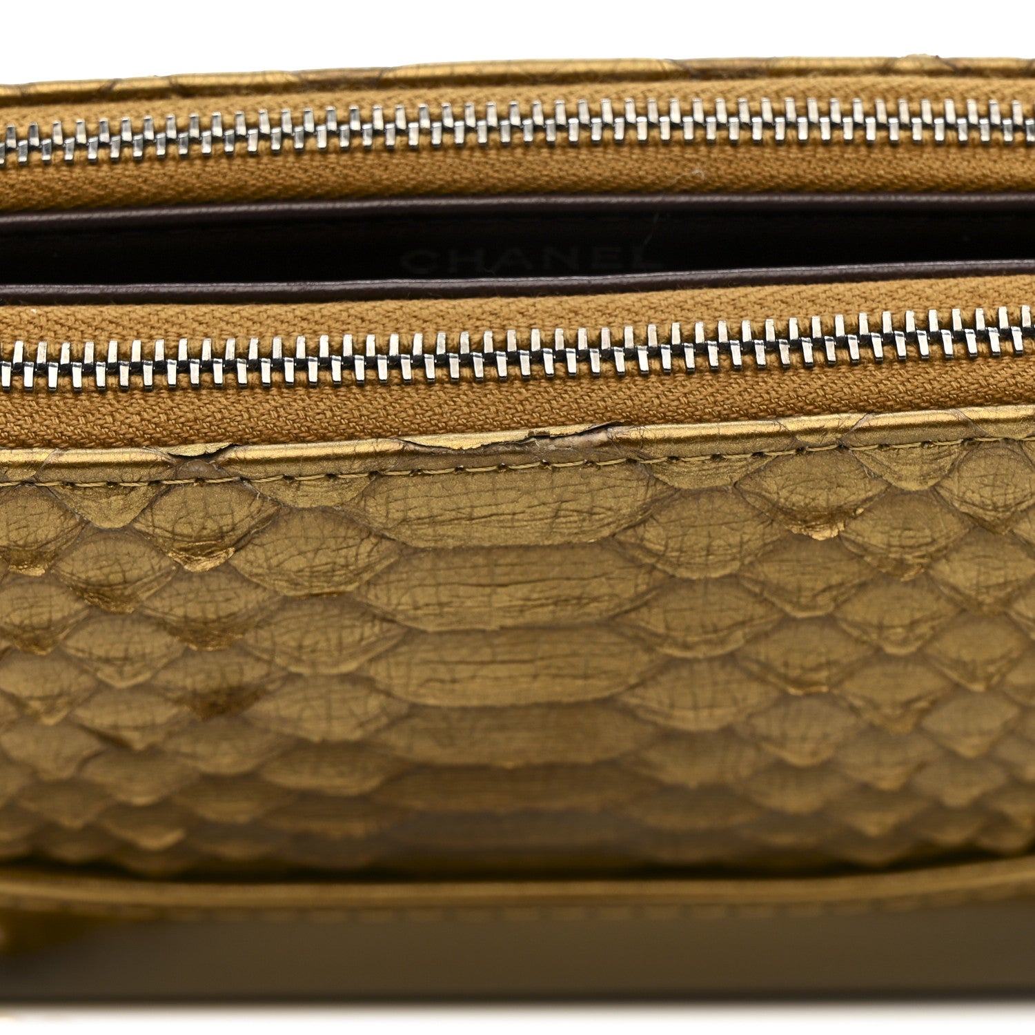 Chanel Metallic Snakeskin Small Gabrielle Clutch With Chain Gold 15 of 15
