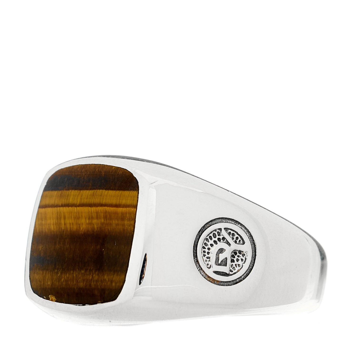 Sterling Silver Tiger Eye Exotic Stone Signet Ring 62 10
