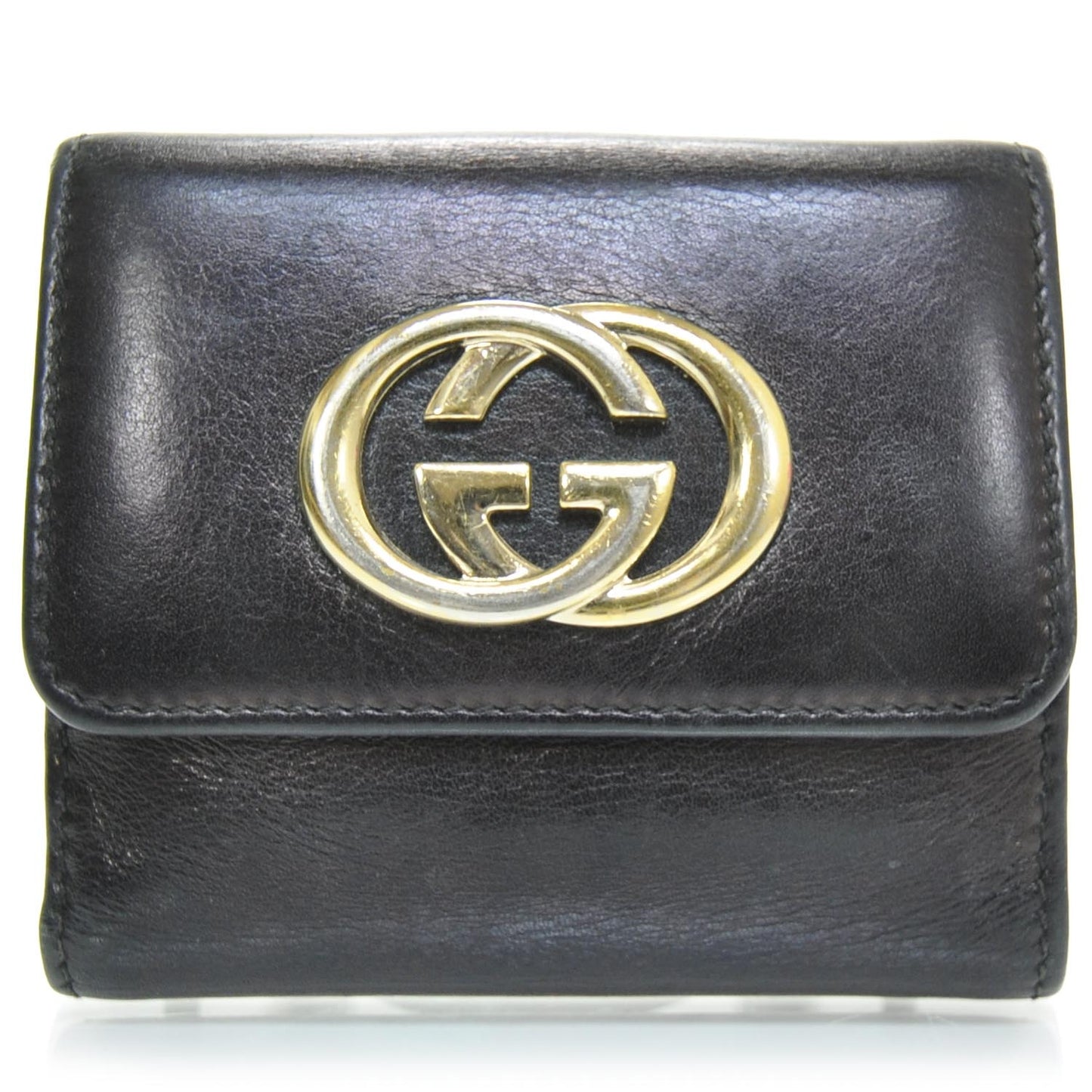 Leather Compact Britt Wallet Black