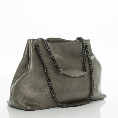 Gucci Metallic Pebbled Calfskin Medium Soho Chain Shoulder Bag Sasso 3 of 7