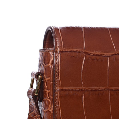Celine Calfskin Crocodile Embossed Medium Tassel Bag Tan 10 of 12