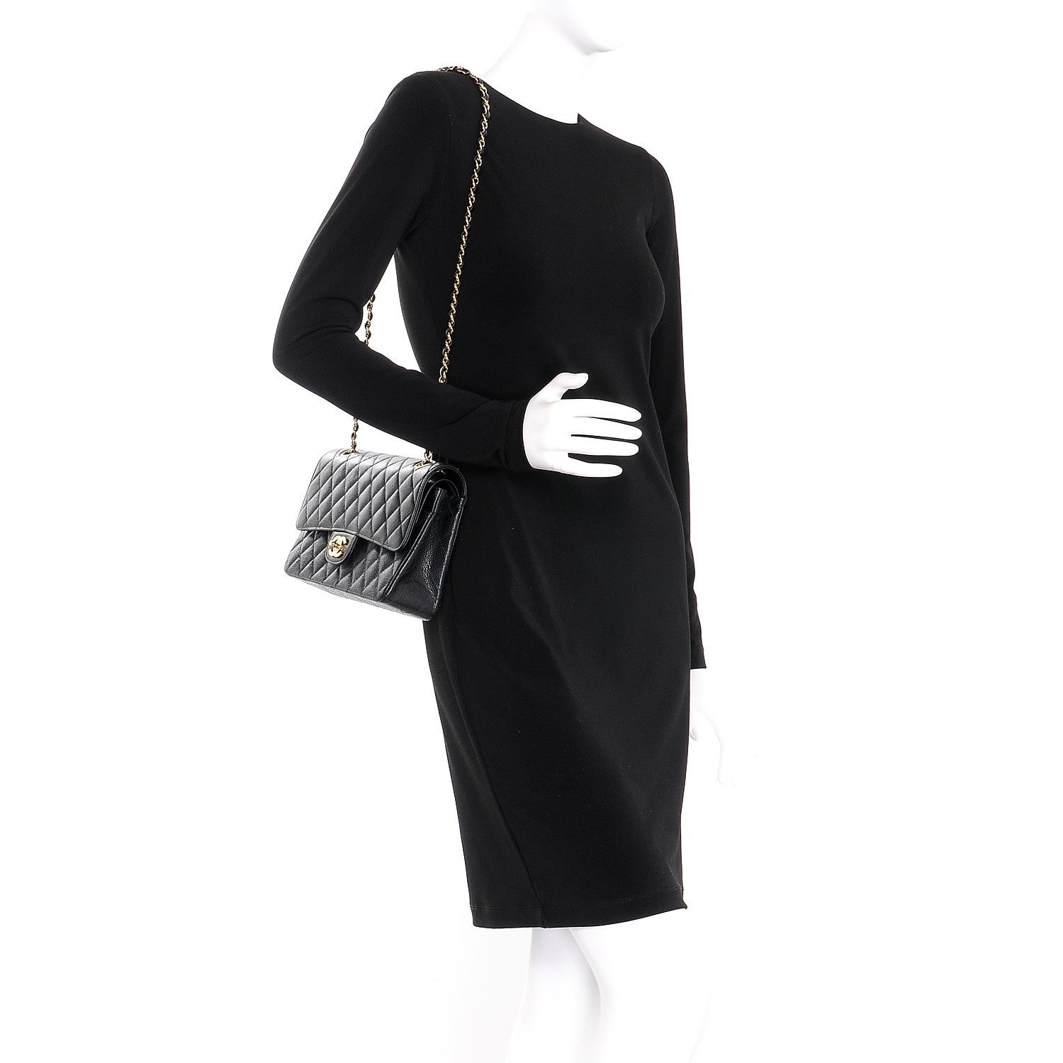 Chanel Caviar Quilted Medium Double Flap Black 2 of 9