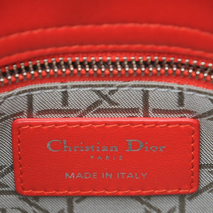 Christian Dior Lambskin Cannage Mini Lady Dior Vermillion 6 of 8