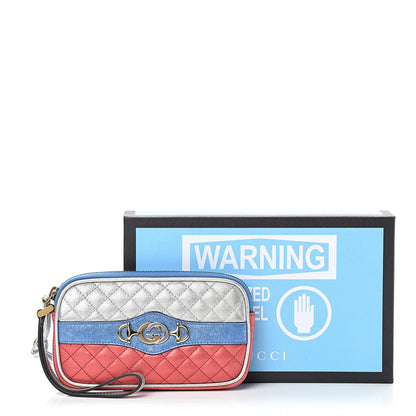 Gucci Laminated Nappa Trapuntata Zumi iPhone Case Rosso Marine Argento 7 of 7