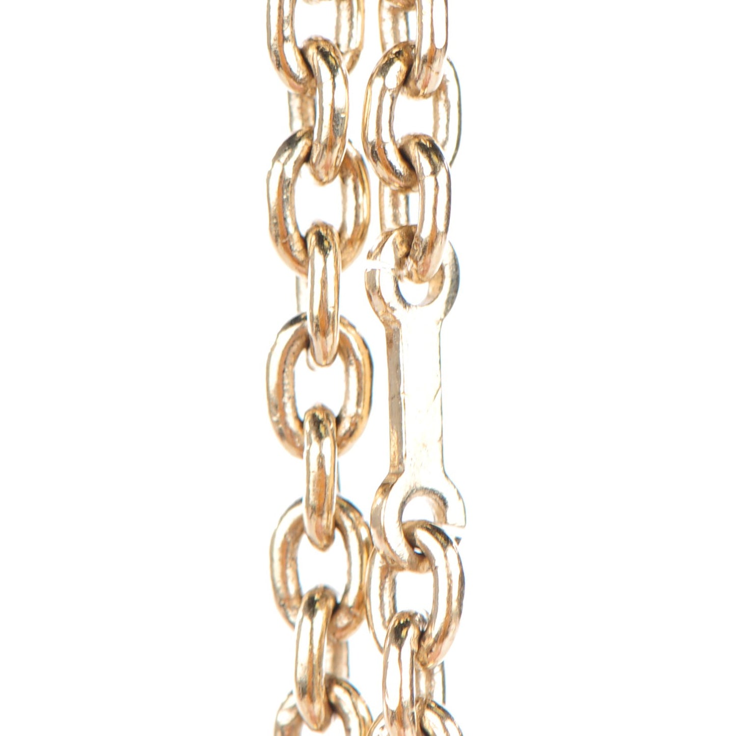 Enamel CC Quilted Flap Keychain Black