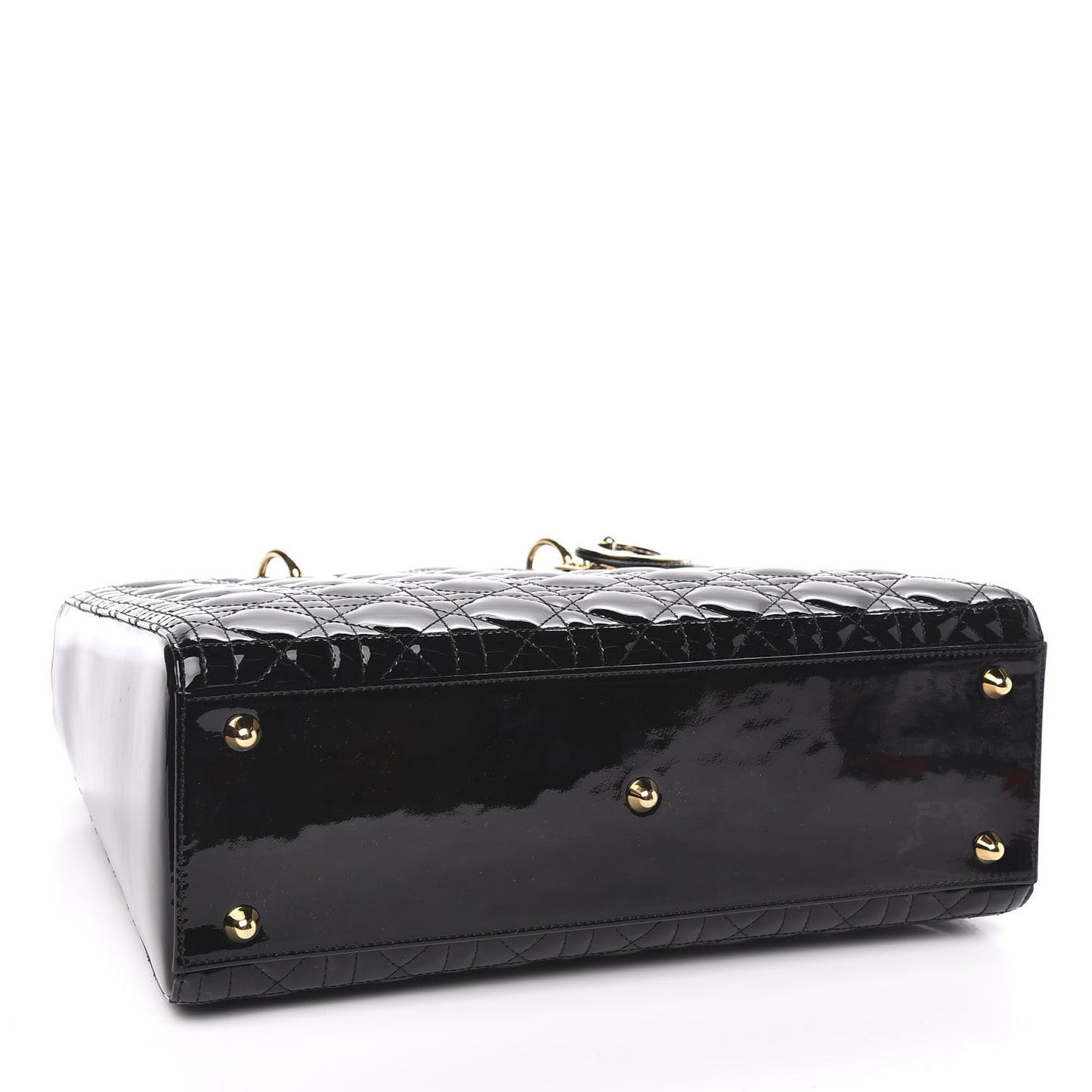 Patent Cannage Large Lady Dior Black